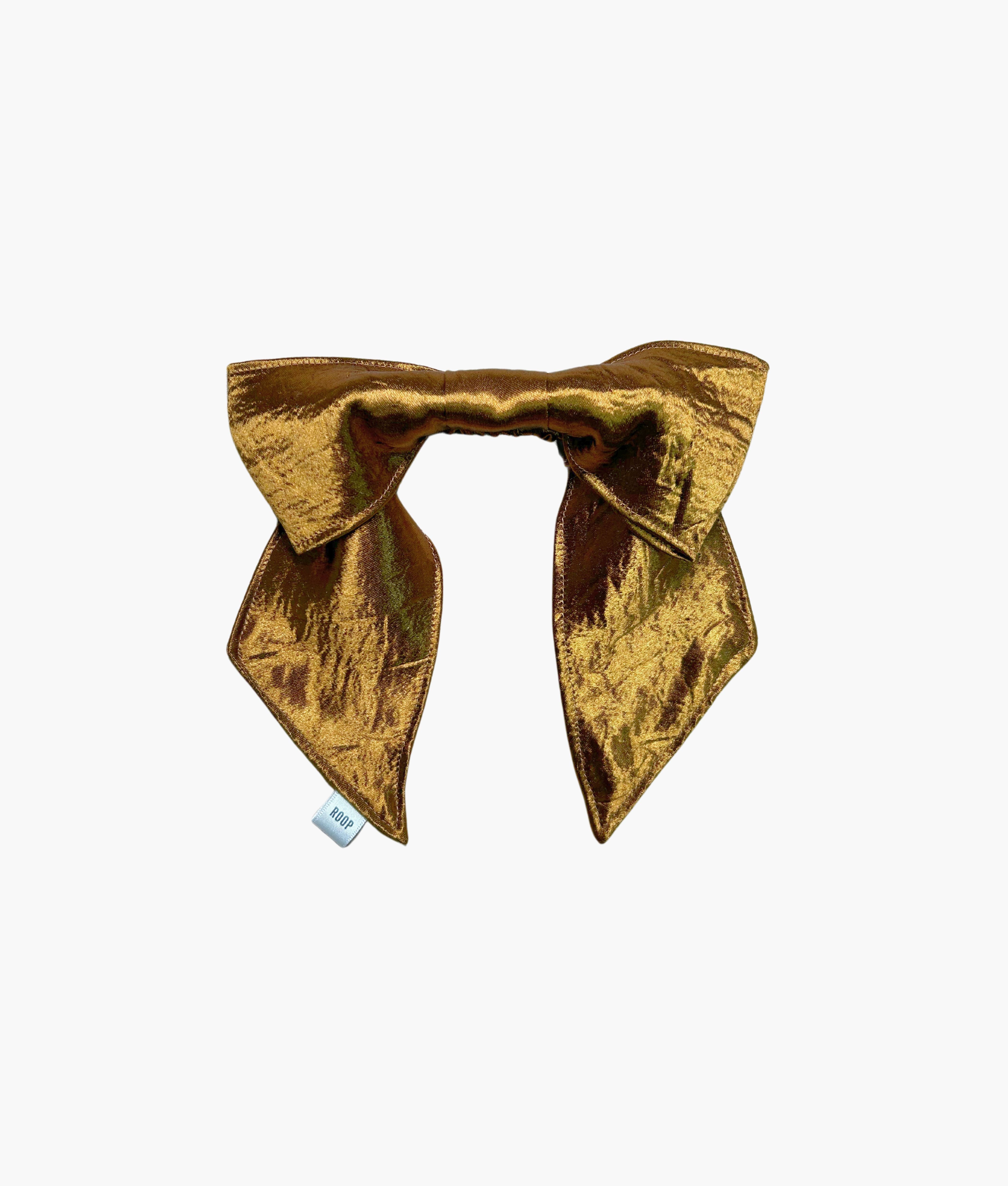 Maddy bow scrunchie in metallic bronze