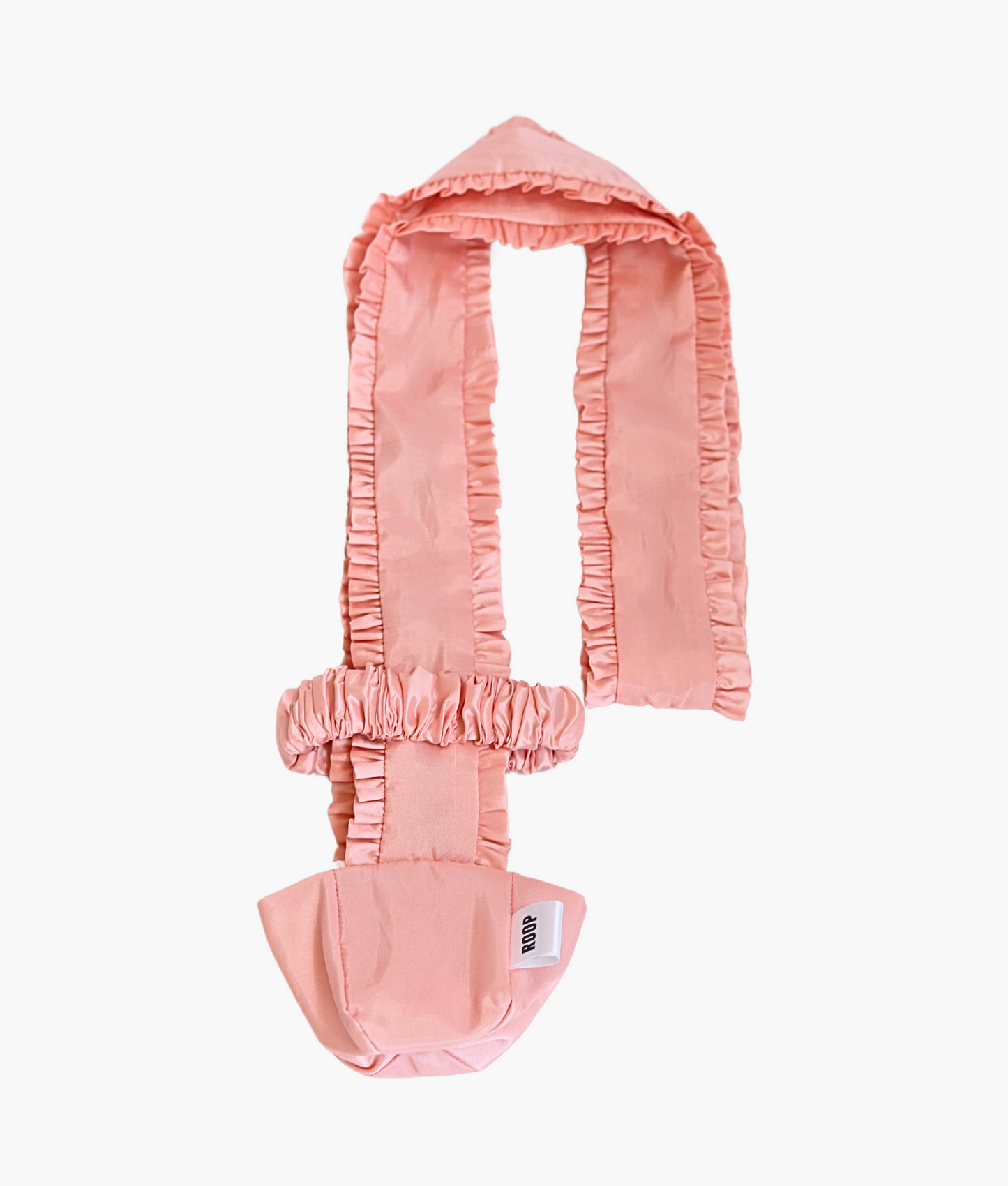 Crossbody bottle bag in pink with ruffles
