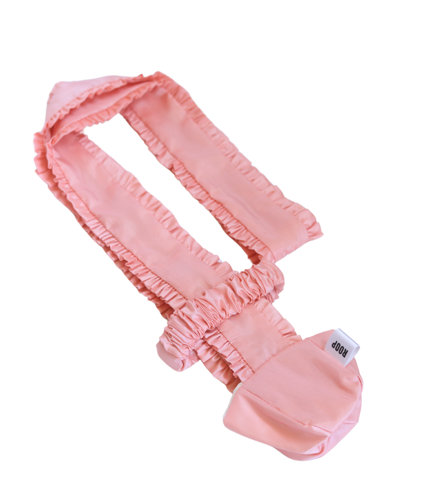 Crossbody bottle bag in pink with ruffles
