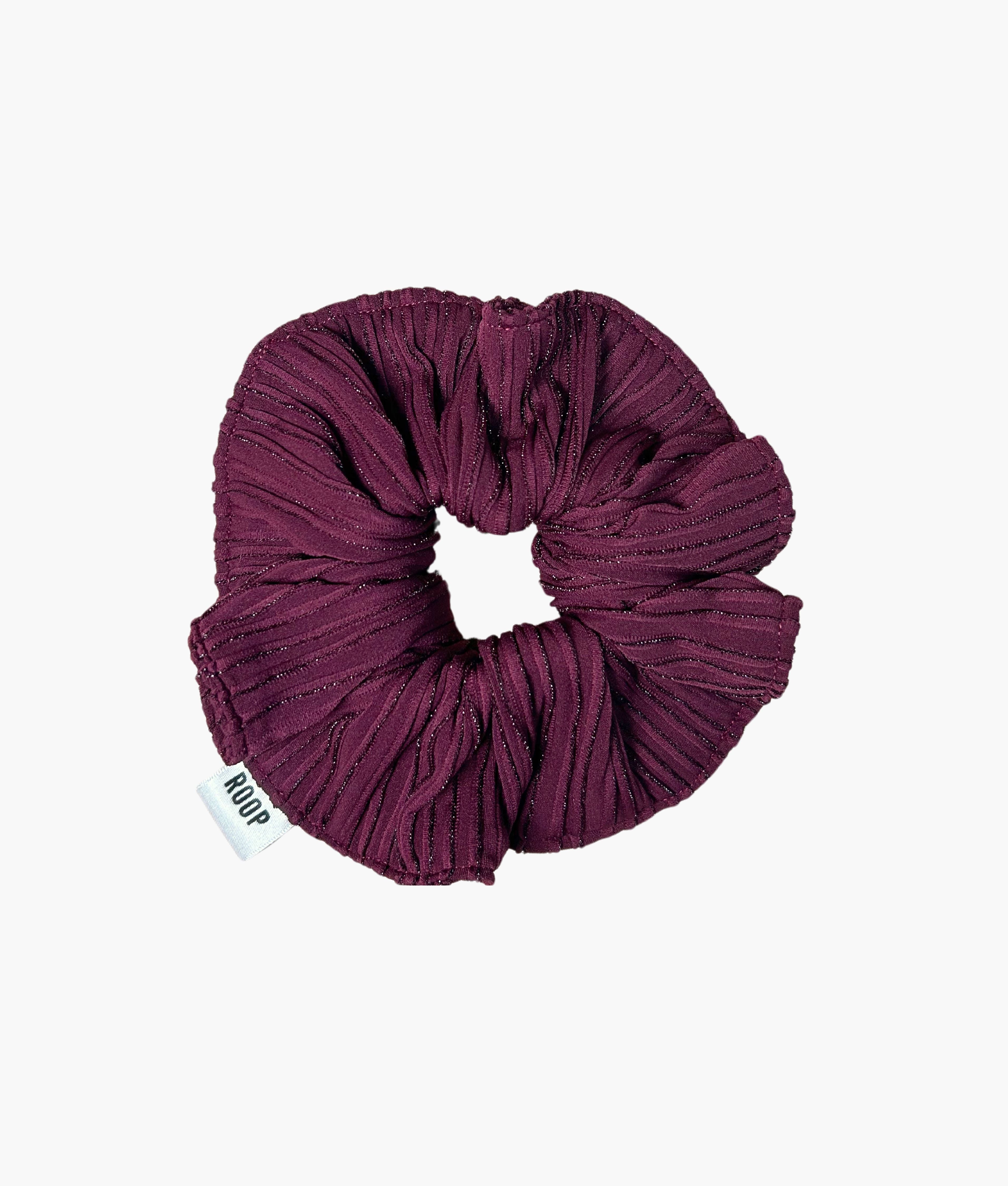 Melissa scrunchie in burgundy sparkle rib